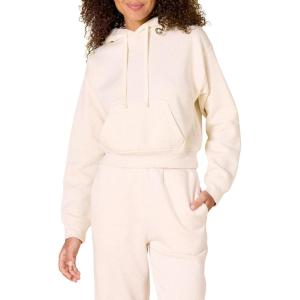 imageAmazon Essentials Womens Crop Pullover Hoodie Sweatshirt with Kangaroo Pocket Available in Plus SizeOatmeal Heather