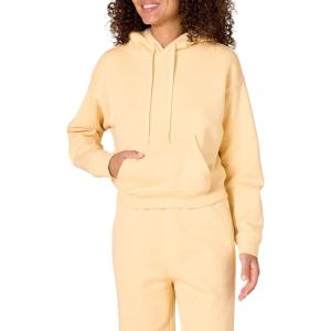 imageAmazon Essentials Womens Crop Pullover Hoodie Sweatshirt with Kangaroo Pocket Available in Plus SizeWarm Yellow