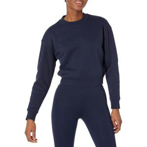 imageAmazon Essentials Womens Cropped Drop Shoulder Long Sleeve Sweatshirt Available in Plus SizeNavy