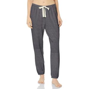 imageAmazon Essentials Womens Drawstring Pajama Jogger Lounge Pants Lightweight Terry Plus SizeNavy Stripe