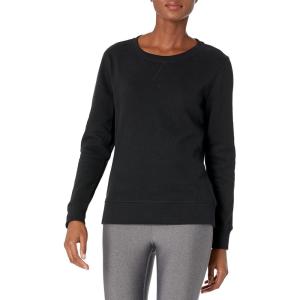 imageAmazon Essentials Womens Fleece Crewneck Long Sleeve Pullover Sweatshirt Available in Plus SizeBlack Heather