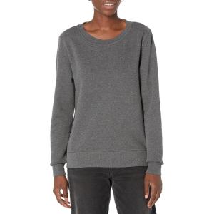 imageAmazon Essentials Womens Fleece Crewneck Long Sleeve Pullover Sweatshirt Available in Plus SizeCharcoal Heather