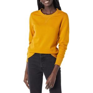imageAmazon Essentials Womens Fleece Crewneck Long Sleeve Pullover Sweatshirt Available in Plus SizeMustard Yellow