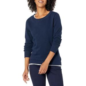 imageAmazon Essentials Womens Fleece Crewneck Long Sleeve Pullover Sweatshirt Available in Plus SizeNavy