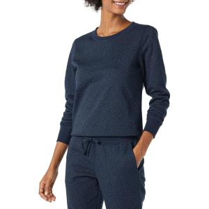 imageAmazon Essentials Womens Fleece Crewneck Long Sleeve Pullover Sweatshirt Available in Plus SizeNavy Cheetah