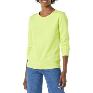 imageAmazon Essentials Womens Fleece Crewneck Long Sleeve Pullover Sweatshirt Available in Plus SizeNeon Lime Green