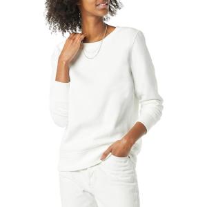 imageAmazon Essentials Womens Fleece Crewneck Long Sleeve Pullover Sweatshirt Available in Plus SizeWhite