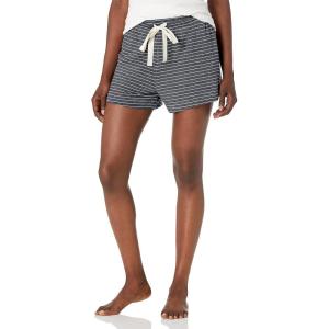 imageAmazon Essentials Womens Lightweight Breathable Lounge Terry Pajama Shorts with Elastic Waist DrawstringNavy White Mini Stripe