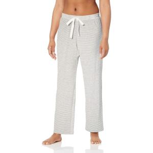 imageAmazon Essentials Womens Lightweight Lounge Terry Pajama Pant with DrawstringLight Grey White Stripe