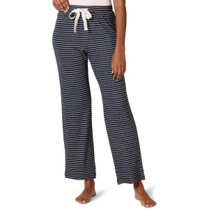 imageAmazon Essentials Womens Lightweight Lounge Terry Pajama Pant with DrawstringNavy White Mini Stripe
