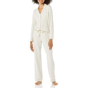 imageAmazon Essentials Womens Long Sleeve Cotton Modal Pajama Set Loungewear with FullLength BottomBeige