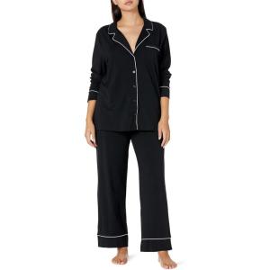 imageAmazon Essentials Womens Long Sleeve Cotton Modal Pajama Set Loungewear with FullLength BottomBlack