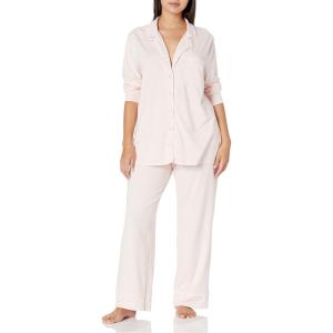 imageAmazon Essentials Womens Long Sleeve Cotton Modal Pajama Set Loungewear with FullLength BottomPale Pink