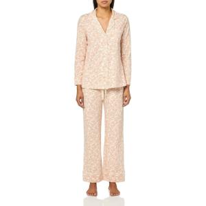 imageAmazon Essentials Womens Long Sleeve Cotton Modal Pajama Set Loungewear with FullLength BottomSilhouette Floral Outline