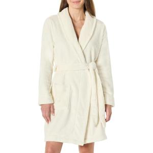 imageAmazon Essentials Womens MidLength Plush Bath Robe Loungewear Available in Plus SizeCream