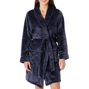 imageAmazon Essentials Womens MidLength Plush Bath Robe Loungewear Available in Plus SizeNavy