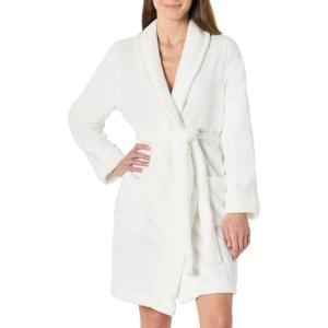 imageAmazon Essentials Womens MidLength Plush Bath Robe Loungewear Available in Plus SizeWhite