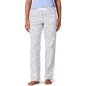imageAmazon Essentials Womens Poplin Pajama Pants with Drawstring Elastic WaistBlue Floral