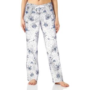 imageAmazon Essentials Womens Poplin Pajama Pants with Drawstring Elastic WaistBlue White Floral