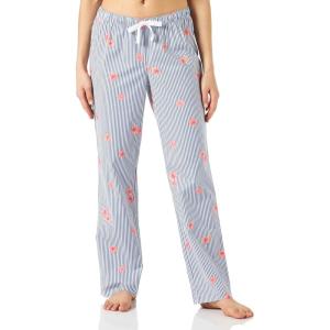 imageAmazon Essentials Womens Poplin Pajama Pants with Drawstring Elastic WaistBlue White Vertical Stripe