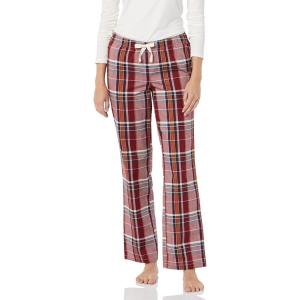 imageAmazon Essentials Womens Poplin Pajama Pants with Drawstring Elastic WaistBurgundy Rust Mix Plaid