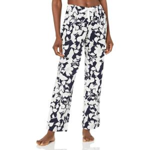 imageAmazon Essentials Womens Poplin Pajama Pants with Drawstring Elastic WaistNavy White Floral
