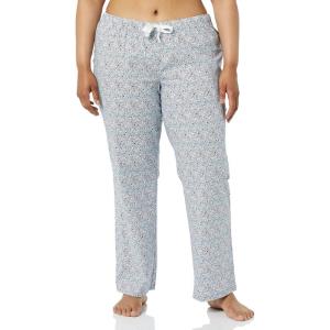 imageAmazon Essentials Womens Poplin Pajama Pants with Drawstring Elastic WaistPink Ditsy Floral