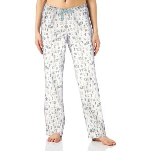 imageAmazon Essentials Womens Poplin Pajama Pants with Drawstring Elastic WaistWhite Cactus