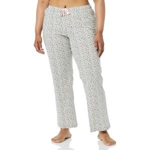 imageAmazon Essentials Womens Poplin Pajama Pants with Drawstring Elastic WaistWhite Floral