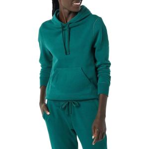 imageAmazon Essentials Womens RegularFit Brushed Back Fleece Pullover Hoodie Available in Plus SizeDark Green