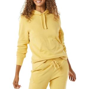 imageAmazon Essentials Womens RegularFit Brushed Back Fleece Pullover Hoodie Available in Plus SizeDark Yellow