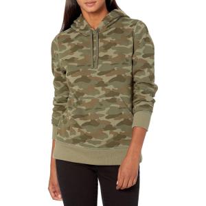 imageAmazon Essentials Womens RegularFit Brushed Back Fleece Pullover Hoodie Available in Plus SizeGreen Camo