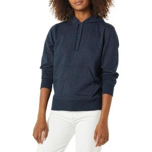 imageAmazon Essentials Womens RegularFit Brushed Back Fleece Pullover Hoodie Available in Plus SizeNavy Cheetah