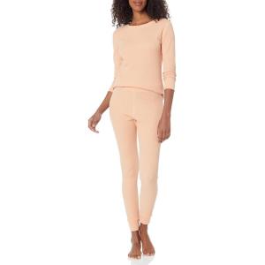 imageAmazon Essentials Womens SlimFit Cotton Waffle Knit LongSleeve Thermal Pajama SetCoral Pink