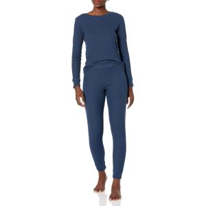 imageAmazon Essentials Womens SlimFit Cotton Waffle Knit LongSleeve Thermal Pajama SetNavy