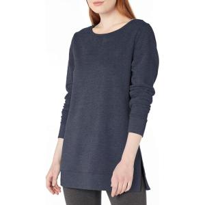 imageAmazon Essentials womens OpenNeck LooseFit Fleece Tunic SweatshirtNavy Heather