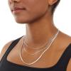 imageAmazon Essentials 14K Paperclip Station and Herringbone Chain 3 Row Layered Necklace 16 18 20Silver