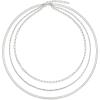 imageAmazon Essentials 14K Paperclip Station and Herringbone Chain 3 Row Layered Necklace 16 18 20Silver