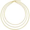 imageAmazon Essentials 14K Paperclip Station and Herringbone Chain 3 Row Layered Necklace 16 18 20Yellow Gold