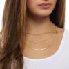 imageAmazon Essentials 14K Paperclip Station and Herringbone Chain 3 Row Layered Necklace 16 18 20Yellow Gold