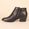 imageAmazon Essentials Womens Ankle Boots with Block HeelBlack Faux Leather