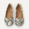 imageAmazon Essentials Womens Belice Comfortable SlipOn Ballet Flats ShoesBlack White Faux Snake Skin