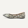 imageAmazon Essentials Womens Belice Comfortable SlipOn Ballet Flats ShoesBlack White Faux Snake Skin