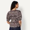 imageAmazon Essentials Womens Cotton Sateen RelaxedFit Peplum BlouseDark Maroon Bandana Pattern
