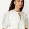 imageAmazon Essentials Womens Cotton Sateen RelaxedFit Peplum BlouseWhite