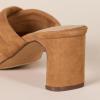 imageAmazon Essentials Womens Crossover Block Heeled Mules Sandal with Padded Straps and Memory Foam InsoleTan Faux Microsuede