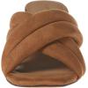 imageAmazon Essentials Womens Crossover Block Heeled Mules Sandal with Padded Straps and Memory Foam InsoleTan Faux Microsuede