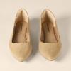 imageAmazon Essentials Womens PointedToe Ballet FlatsBeige Microsuede