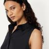 imageAmazon Essentials Womens RegularFit Sleeveless ButtonDown BlouseBlack