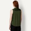 imageAmazon Essentials Womens RegularFit Sleeveless ButtonDown BlouseDark Green
